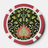 William Morris Persian Floral Botanical Design Poker Chips (Achterkant)
