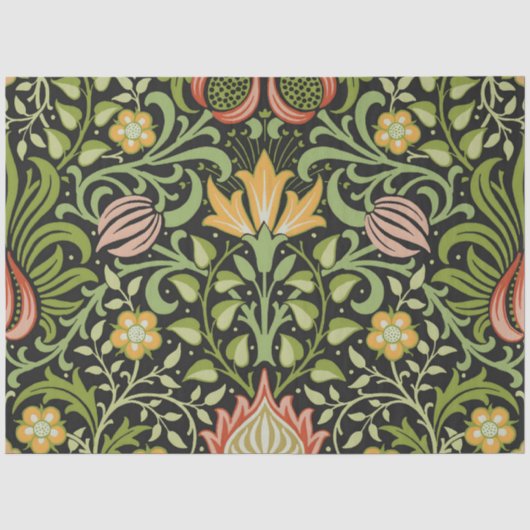 William Morris Persian Floral Botanical Design Tissuepapier (Voorkant)