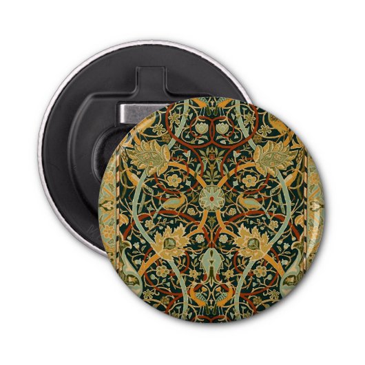 William Morris Persian Oriental Carpet Art Button Flesopener (Voorkant)