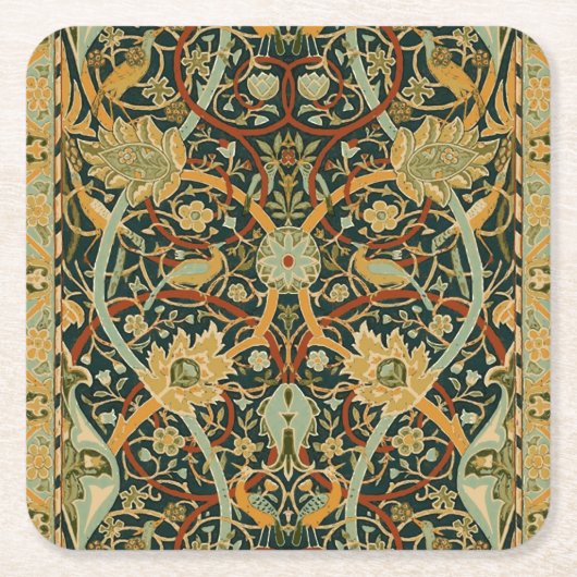 William Morris Persian Oriental Carpet Art Kartonnen Onderzetters (Voorkant)