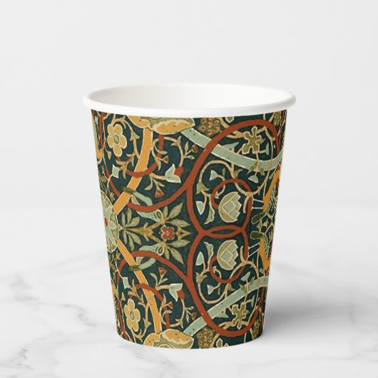 William Morris Persian Oriental Carpet Art Papieren Bekers (Achterkant)