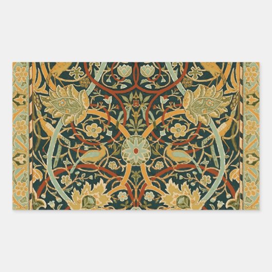 William Morris Persian Oriental Carpet Art Rechthoekige Sticker (Voorkant)