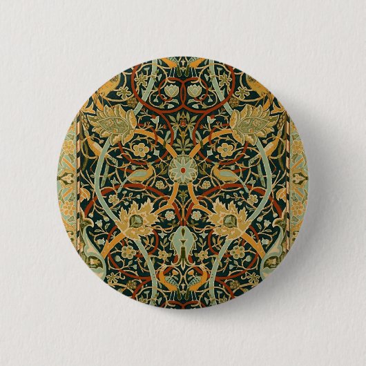William Morris Persian Oriental Carpet Art Ronde Button 5,7 Cm (Voorkant)