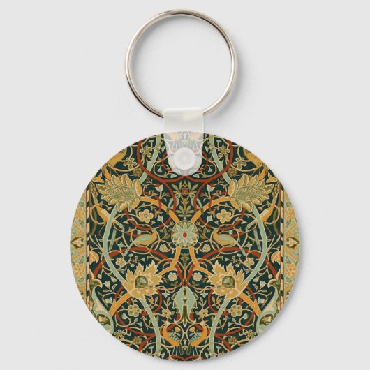 William Morris Persian Oriental Carpet Art Sleutelhanger (Voorkant)