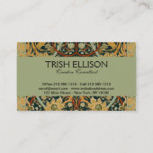 William Morris Persian Oriental Carpet Art Visitekaartje (Achterkant)