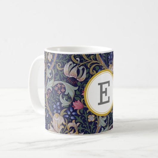 William Morris PERSONALIZED INITIAAL Koffiemok (Voorkant links)
