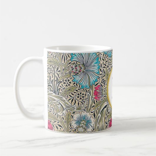 William Morris PERSONALIZED INITIAAL Koffiemok (Links)