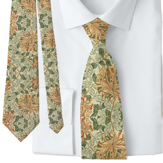William * Morris Perzik Groene Bloem Stropdas