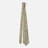 William * Morris Perzik Groene Bloem Stropdas (Achterkant)