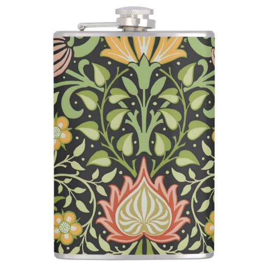 William Morris Perzisch Bloemmotief Botanisch Ontw Heupfles (Voorkant)