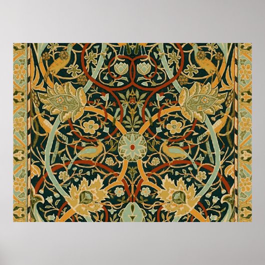 William Morris Perzisch Oriëntaal Tapijt Kunst Poster (Voorkant)