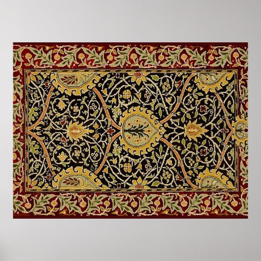 William Morris Perzisch Tapijt Kunstprint Ontwerp Poster (Voorkant)