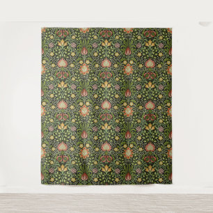 William Morris Perzisch Zwart Bloem Tegeltjes Kuns Wandkleed