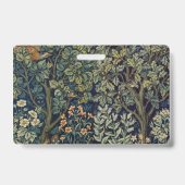 William Morris Pheasant Bird Tree Botanical Badge (Achterkant)