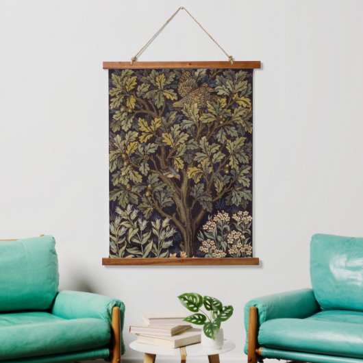 William Morris - Pheasant Bird Tree Botanical Hangend Wandkleed (Woonkamer)