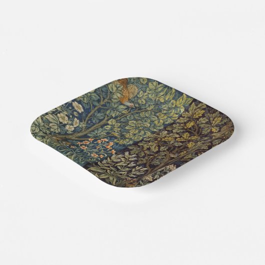 William Morris - Pheasant Bird Tree Botanical Papieren Bordje (Gebogen)
