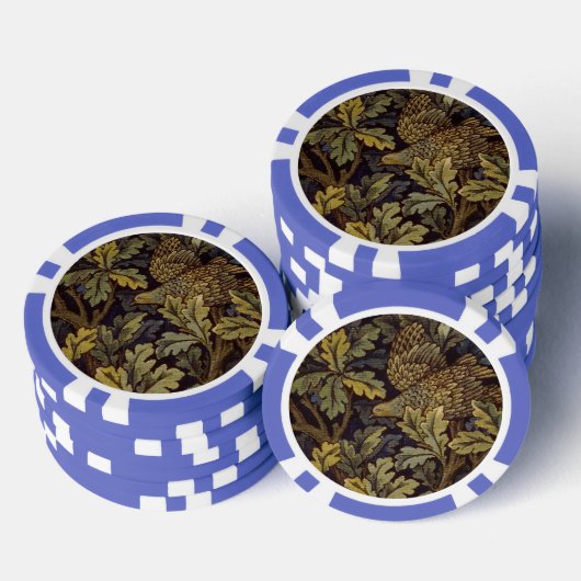 William Morris - Pheasant Bird Tree Botanical Poker Chips (Opstapeling)