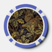 William Morris - Pheasant Bird Tree Botanical Poker Chips (Achterkant)