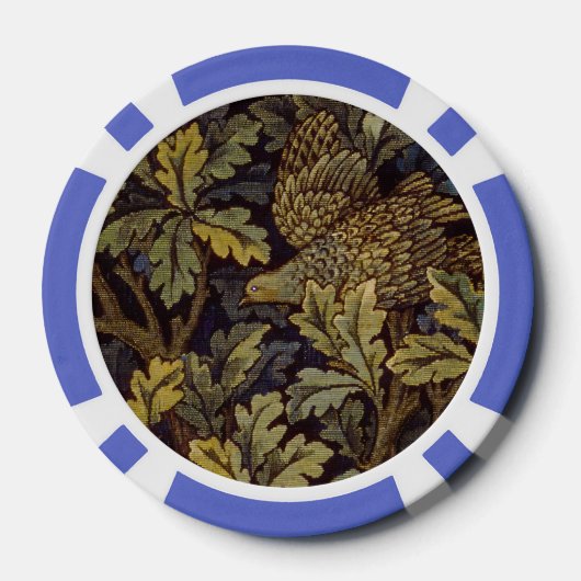 William Morris - Pheasant Bird Tree Botanical Poker Chips (Achterkant)
