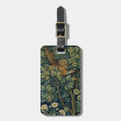 William Morris Pheasant Bird Tree Woodland Bagagelabel (Voorkant verticaal)