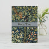 William Morris Pheasant Bird Tree Woodland Bedankkaart (Staand voorkant)