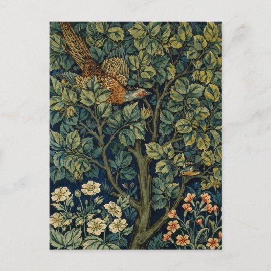 William Morris Pheasant Bird Tree Woodland Briefkaart (Voorkant)