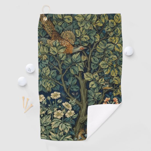 William Morris Pheasant Bird Tree Woodland Golfhanddoek (Insitu)