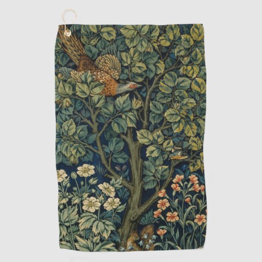 William Morris Pheasant Bird Tree Woodland Golfhanddoek (Voorkant)