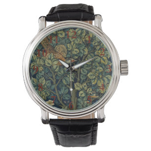 William Morris Pheasant Bird Tree Woodland Horloge