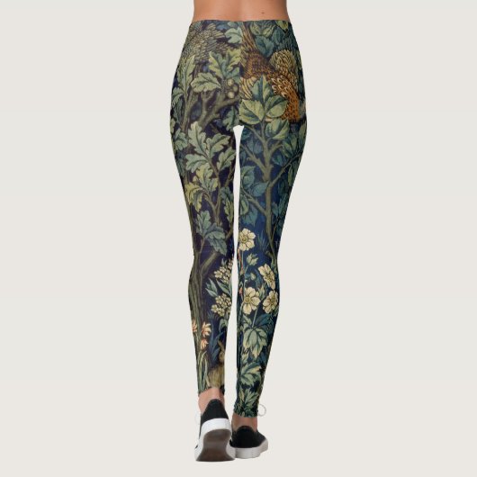 William Morris Pheasant Bird Tree Woodland Leggings (Achterkant)