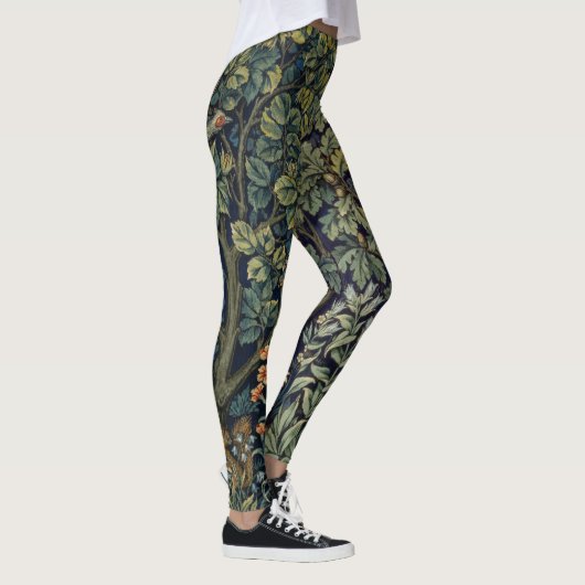 William Morris Pheasant Bird Tree Woodland Leggings (Rechts)