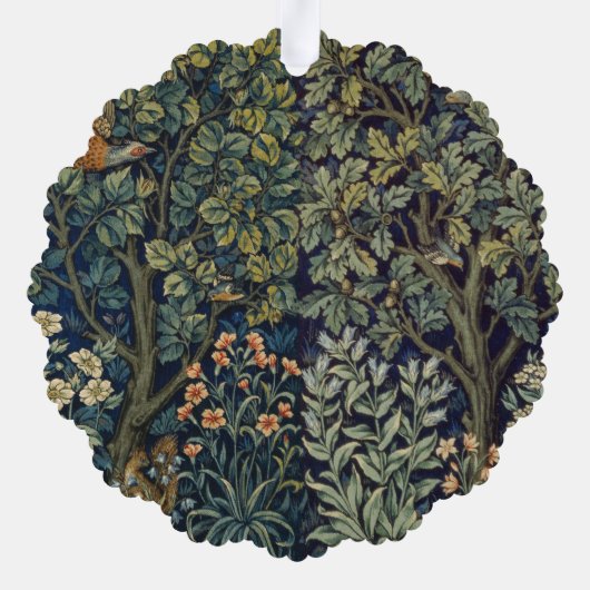 William Morris Pheasant Bird Tree Woodland Ornament Kaart (Achterkant)