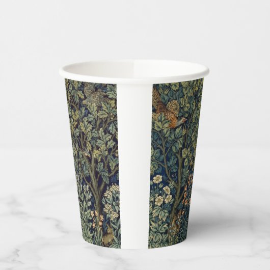 William Morris Pheasant Bird Tree Woodland Papieren Bekers (Links)