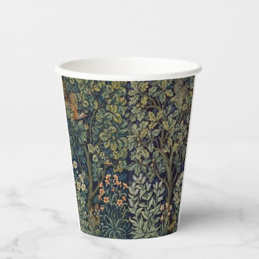 William Morris Pheasant Bird Tree Woodland Papieren Bekers (Voorkant)