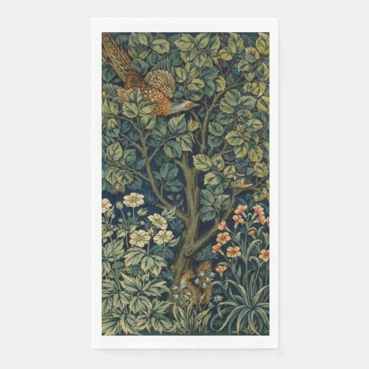 William Morris Pheasant Bird Tree Woodland Servet (Voorkant)