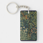 William Morris Pheasant Bird Tree Woodland Sleutelhanger (Voorkant)