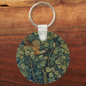 William Morris Pheasant Bird Tree Woodland Sleutelhanger (Voorkant)
