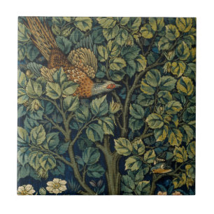 William Morris Pheasant Bird Tree Woodland Tegeltje