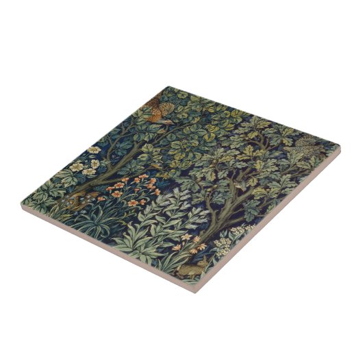 William Morris Pheasant Bird Tree Woodland Tegeltje (Zijkant)