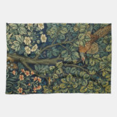 William Morris Pheasant Bird Tree Woodland Theedoek (Horizontaal)