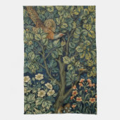 William Morris Pheasant Bird Tree Woodland Theedoek (Verticaal)