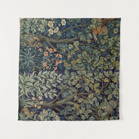William Morris Pheasant Bird Tree Woodland Wandkleed (Voorkant (horizontaal))