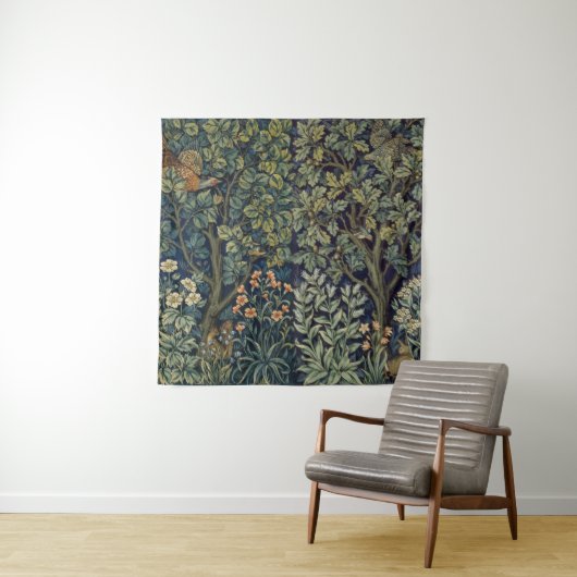 William Morris Pheasant Bird Tree Woodland Wandkleed (In situ)
