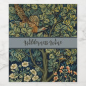 William Morris Pheasant Bird Tree Woodland Wijn Etiket (Enkel label)