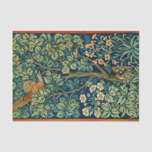 William Morris Pheasant Decoupage Tissue Paper Tissuepapier (Voorkant)