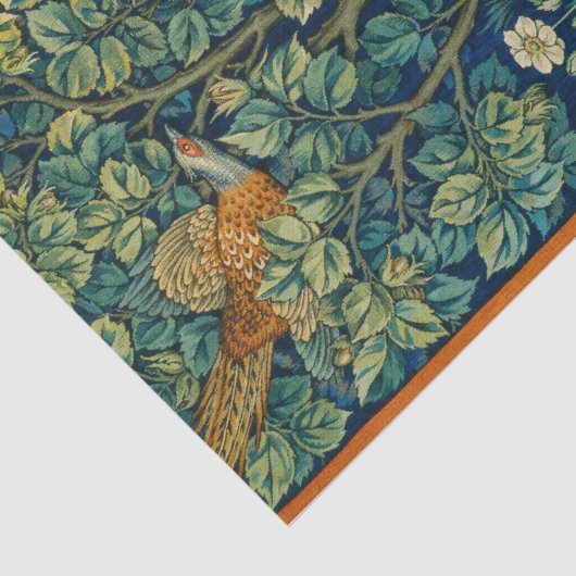 William Morris Pheasant Decoupage Tissue Paper Tissuepapier (Detail)
