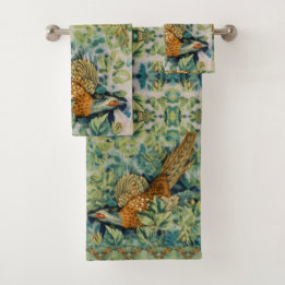 William * Morris Phesant Bird Vintage Forest Bath Bad Handdoek