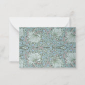 William Morris, Pimpernel - Aqua Green Floral Notitiekaartje (Achterkant)