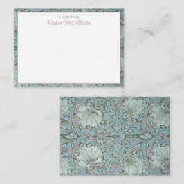 William Morris, Pimpernel - Aqua Green Floral Notitiekaartje