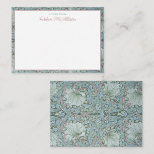 William Morris, Pimpernel - Aqua Green Floral Notitiekaartje